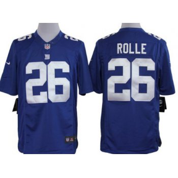 Nike New York Giants #26 Antrel Rolle Blue Limited Jersey