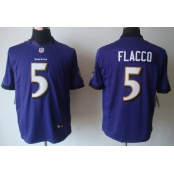 Nike Baltimore Ravens #5 Joe Flacco Purple Limited Jersey
