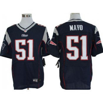 Nike New England Patriots #51 Jerod Mayo Blue Elite Jersey