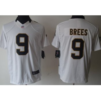 Nike New Orleans Saints #9 Drew Brees White Limited Jersey