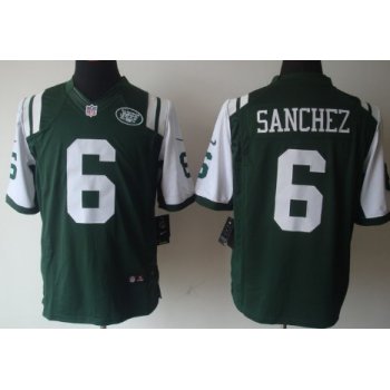 Nike New York Jets #6 Mark Sanchez Green Limited Jersey