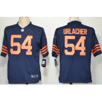 Nike Chicago Bears #54 Brian Urlacher Blue With Orange Game Jersey