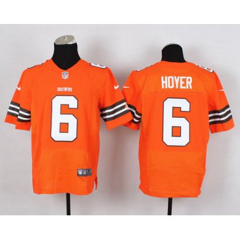 Nike Cleveland Browns #6 Brian Hoyer Orange Elite Jersey