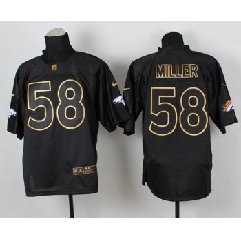 Nike Denver Broncos #58 Von Miller 2014 All Black/Gold Elite Jersey
