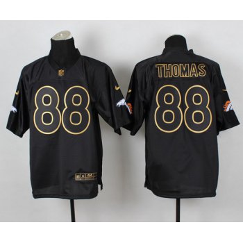 Nike Denver Broncos #88 Demaryius Thomas 2014 All Black/Gold Elite Jersey