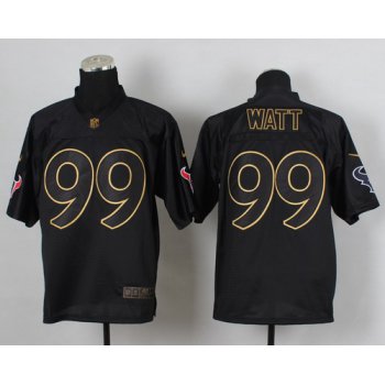 Nike Houston Texans #99 J.J. Watt 2014 All Black/Gold Elite Jersey