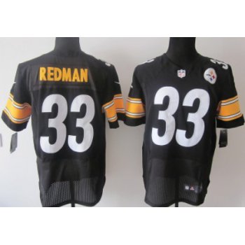 Nike Pittsburgh Steelers #33 Isaac Redman Black Elite Jersey