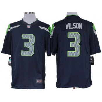 Nike Seattle Seahawks #3 Russell Wilson Navy Blue Limited Jersey