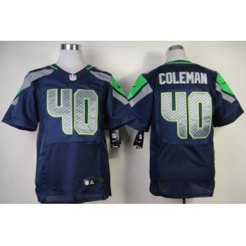 Nike Seattle Seahawks #40 Derrick Coleman Navy Blue Elite Jersey