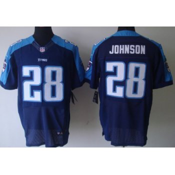 Nike Tennessee Titans #28 Chris Johnson Navy Blue Elite Jersey