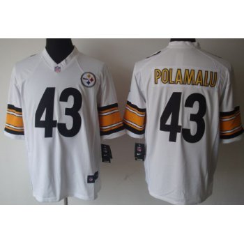 Nike Pittsburgh Steelers #43 Troy Polamalu White Limited Jersey