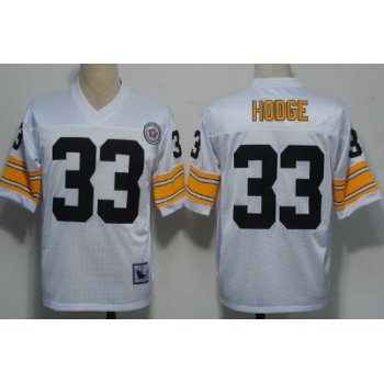 Pittsburgh Steelers #33 Merril Hoge White Throwback Jersey