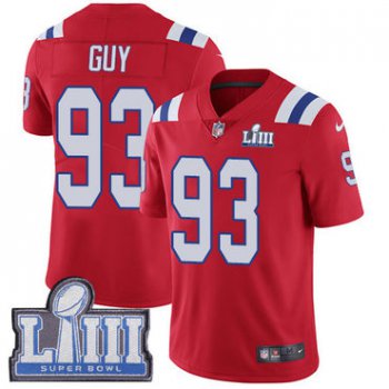 #93 Limited Lawrence Guy Red Nike NFL Alternate Youth Jersey New England Patriots Vapor Untouchable Super Bowl LIII Bound