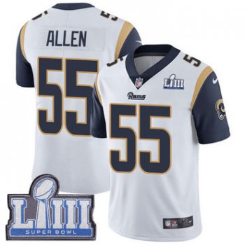 Youth Los Angeles Rams #55 Brian Allen White Nike NFL Road Vapor Untouchable Super Bowl LIII Bound Limited Jersey