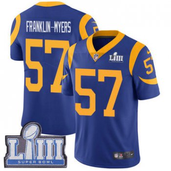 Youth Los Angeles Rams #57John Franklin-Myers Royal Blue Nike NFL Alternate Vapor Untouchable Super Bowl LIII Bound Limited Jersey