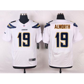 Men's San Diego Chargers #19 Lance Alworth White Road NFL Nike Elite Jersey
