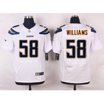Men's San Diego Chargers #58 Tourek Williams White Road NFL Nike Elite Jersey