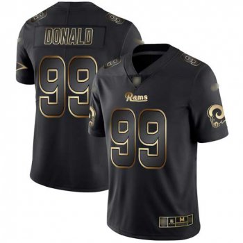 Rams #99 Aaron Donald Black Gold Men's Stitched Football Vapor Untouchable Limited Jersey