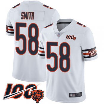 Bears #58 Roquan Smith White Men's Stitched Football 100th Season Vapor Limited Jersey