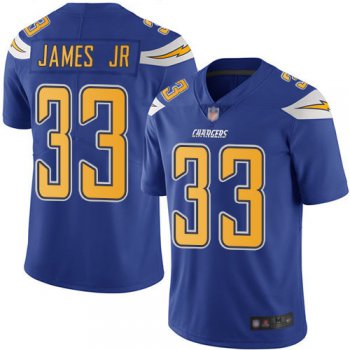 Chargers #33 Derwin James Jr Electric Blue Men's Stitched Football Limited Rush Jersey