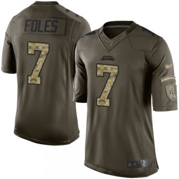 Jaguars #7 Nick Foles Green Men's Stitched Football Limited 2015 Salute to Service Jersey