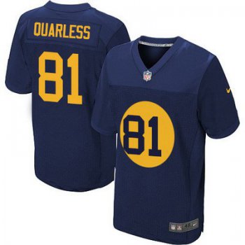 Men's Green Bay Packers #81 Andrew Quarless Navy Blue Alternate NFL Nike Elite Jersey
