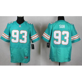 Men's Miami Dolphins #93 Ndamukong Suh Aqua Green Alternate 2015 NFL Nike Elite Jersey