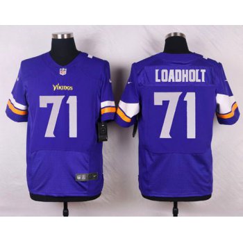 Men's Minnesota Vikings #71 Phil Loadholt Purple Team Color NFL Nike Elite Jersey