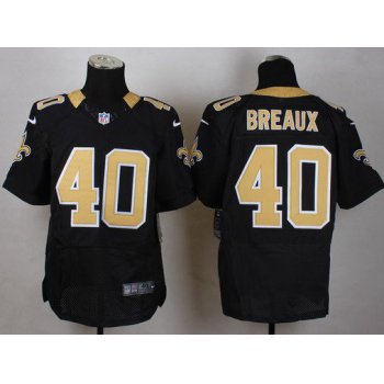 Men's New Orleans Saints #40 Delvin Breaux Black Team Color NFL Nike Elite Jersey