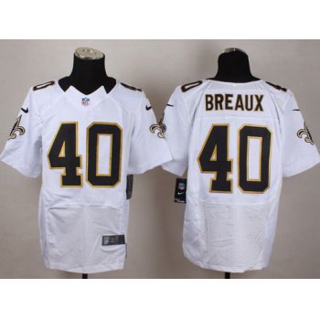 Men's New Orleans Saints #40 Delvin Breaux White Road NFL Nike Elite Jersey