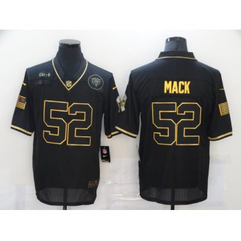 Men's Chicago Bears #52 Khalil Mack Black Gold 2020 Salute To Service Stitched NFL Nike Limited Jersey