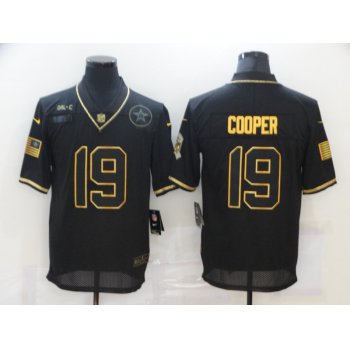 Men's Dallas Cowboys #19 Amari Cooper Black Gold 2020 Salute To Service Stitched NFL Nike Limited Jersey