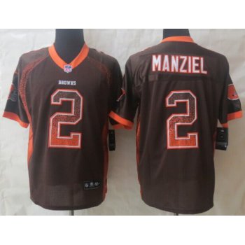 Nike Cleveland Browns #2 Johnny Manziel Drift Fashion Brown Elite Jersey