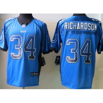 Nike Indianapolis Colts #34 Trent Richardson Drift Fashion Blue Elite Jersey