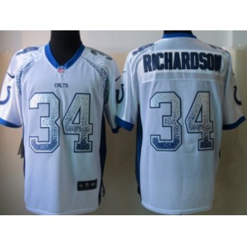 Nike Indianapolis Colts #34 Trent Richardson Drift Fashion White Elite Jersey