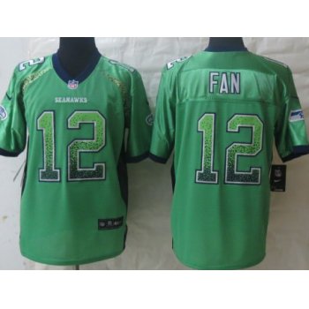 Nike Seattle Seahawks #12 Fan Drift Fashion Green Elite Jersey