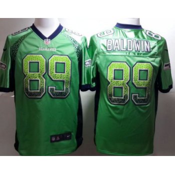 Nike Seattle Seahawks #89 Doug Baldwin Drift Fashion Green Elite Jersey