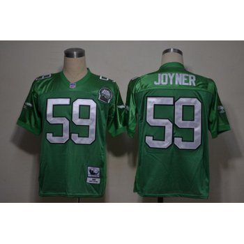 Philadelphia Eagles #59 Seth Joyner Light Green Throwback 99TH Jersey