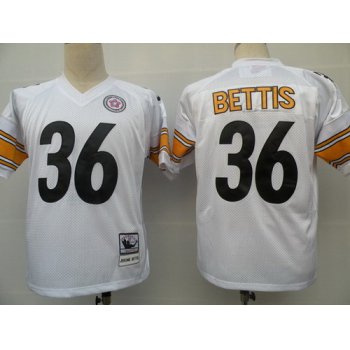 Pittsburgh Steelers #36 Jerome Bettis White Throwback Jersey