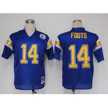 San Diego Chargers #14 Dan Fouts Navy Blue Throwback Jersey