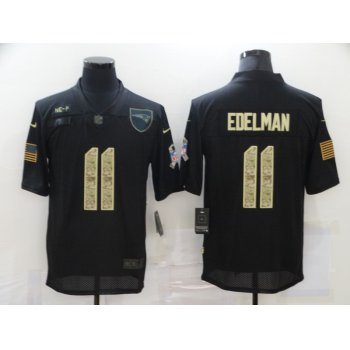 Men's New England Patriots #11 Julian Edelman Black Camo 2020 Salute To Service Stitched NFL Nike Limited Jersey