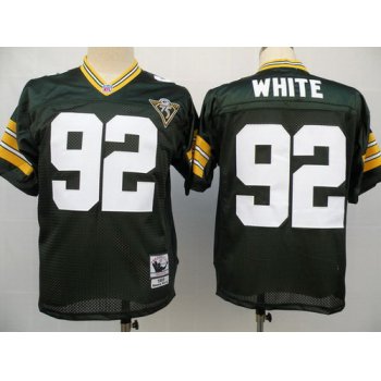 Green Bay Packers #92 Reggie White Green 75TH Throwback Jersey