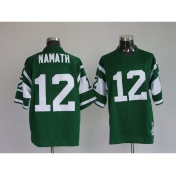 New York Jets #12 Joe Namath Green Throwback Jersey
