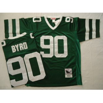New York Jets #90 Dennis Byrd Green Throwback Jersey