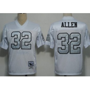 Oakland Raiders #32 Marcus Allen White With Silver Throwback Jersey