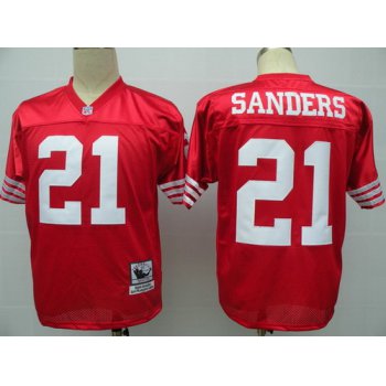 San Francisco 49ers #21 Deion Sanders Red Throwback Jersey