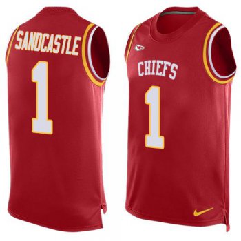 Men's Kansas City Chiefs #1 Leon Sandcastle Red Hot Pressing Player Name & Number Nike NFL Tank Top Jersey