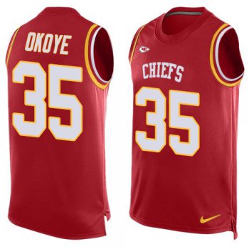 Men's Kansas City Chiefs #35 Christian Okoye Red Hot Pressing Player Name & Number Nike NFL Tank Top Jersey