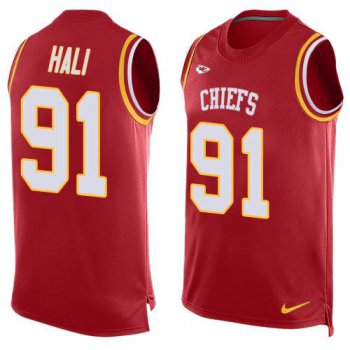 Men's Kansas City Chiefs #91 Tamba Hali Red Hot Pressing Player Name & Number Nike NFL Tank Top Jersey