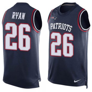 Men's New England Patriots #26 Logan Ryan Navy Blue Hot Pressing Player Name & Number Nike NFL Tank Top Jersey